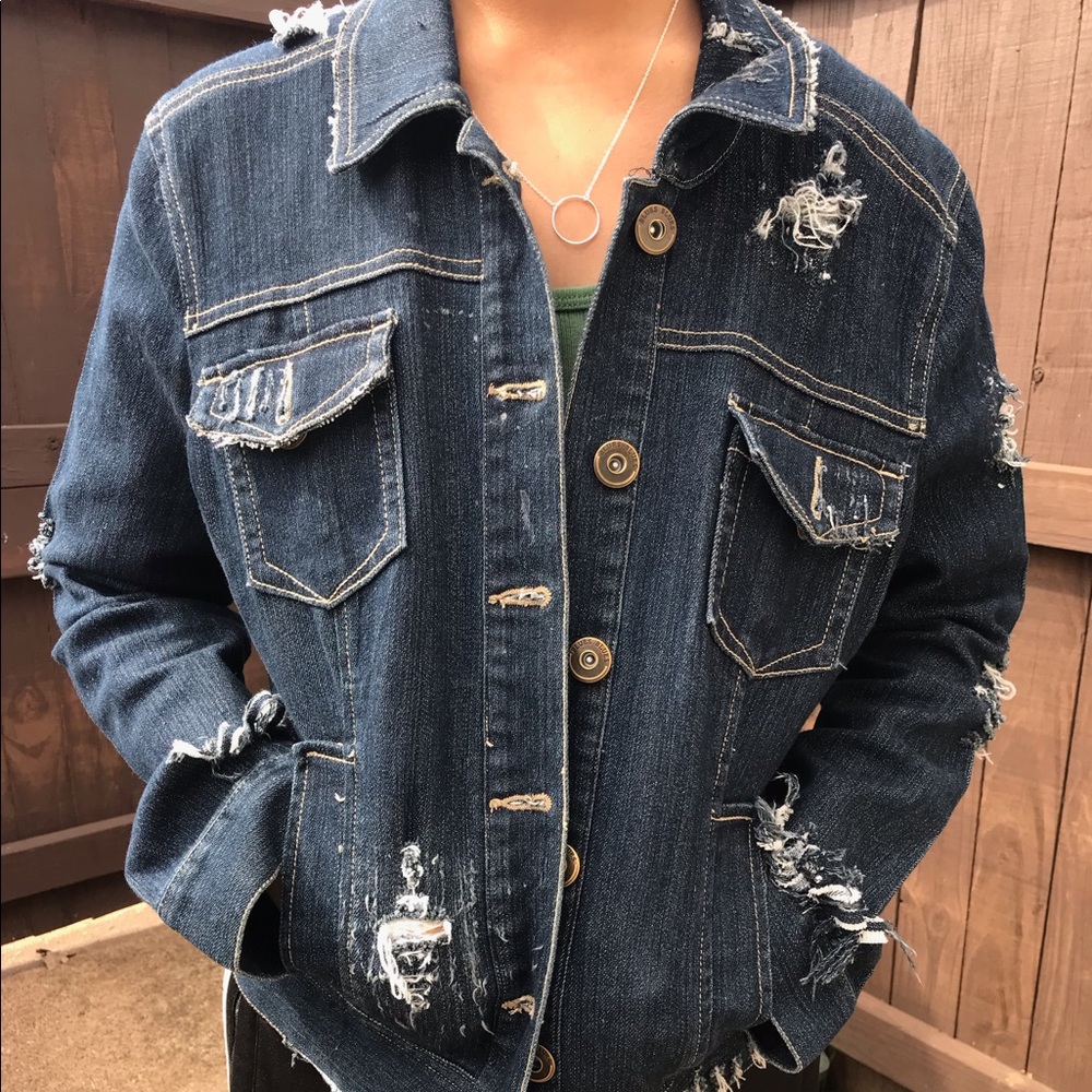 Ripped jean jacket